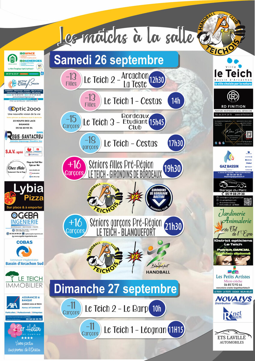 LES MATCHS À LA SALLE CE WEEK-END