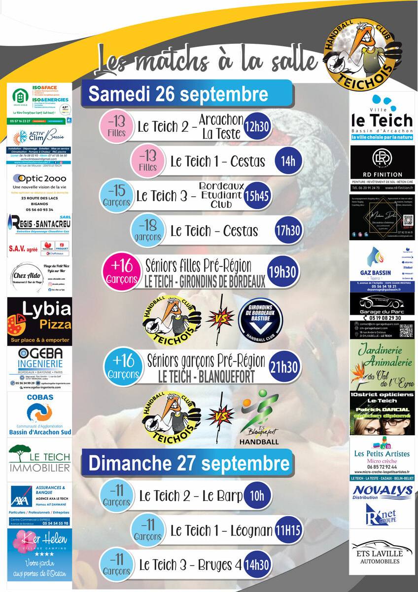 LES MATCHS À LA SALLE CE WEEK-END