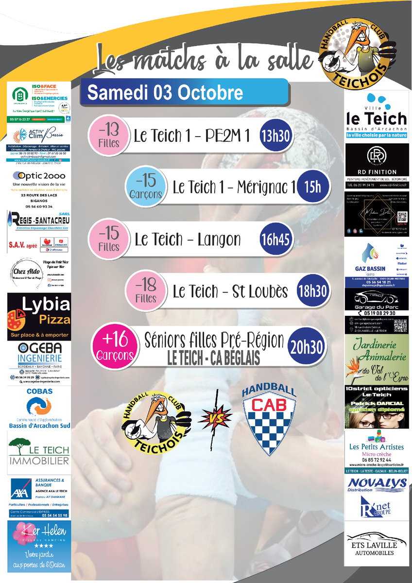 LES MATCHS À LA SALLE CE WEEK-END