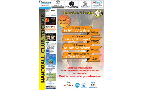 Les matchs du week-end au Teich