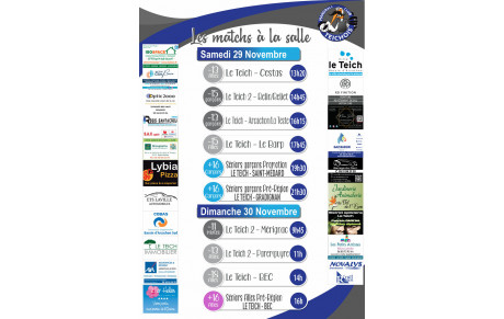 LES MATCHS À LA SALLE CE WEEK-END